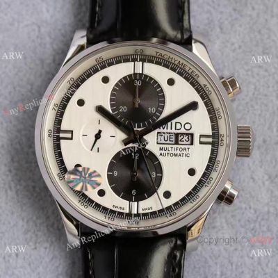 Swiss Grade 1 MIDO Multifort Replica watch A7750 Black Leather Strap